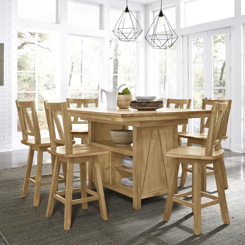 Lindsey Farm 7 Piece Gathering Table Set