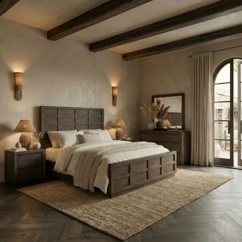Stillwater Queen Panel Bed, Dresser & Mirror, Night Stand