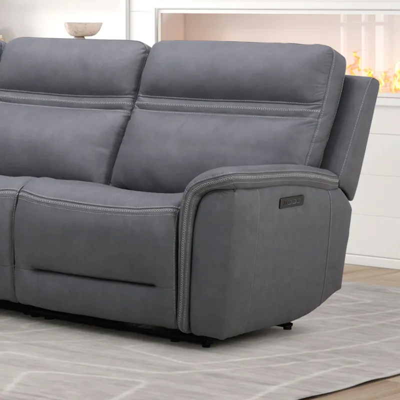 Cooper L Arm Recliner P3 & ZG - Blue Gray