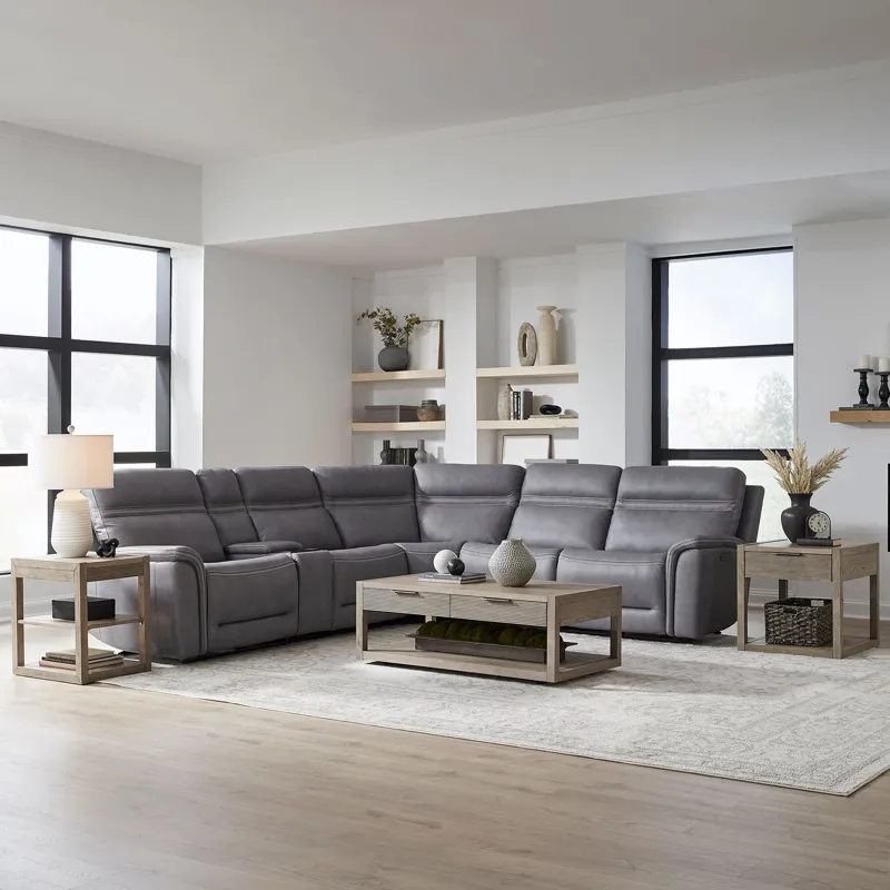 Cooper R Arm Recliner P3 & ZG - Blue Gray