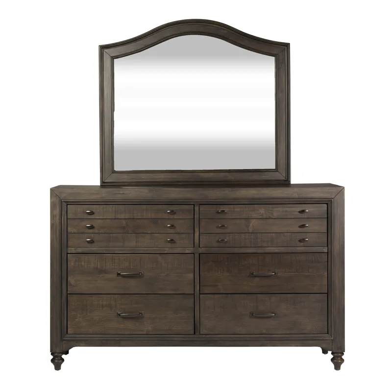 Catawba Hills King California Poster Bed, Dresser & Mirror, Chest