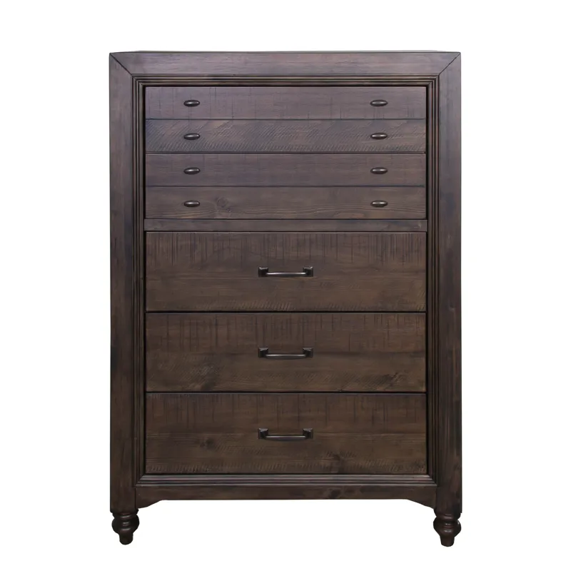 Catawba Hills King California Poster Bed, Dresser & Mirror, Chest