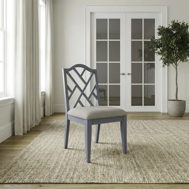 Chesapeake Charm Lattice Back Side Chair (RTA) - Blue