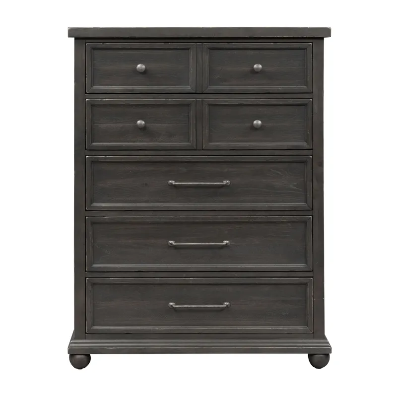 Harvest Home King California Panel Bed, Dresser & Mirror, Chest, Night Stand