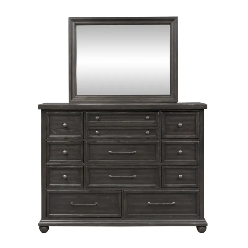 Harvest Home Queen Panel Bed, Dresser & Mirror, Chest