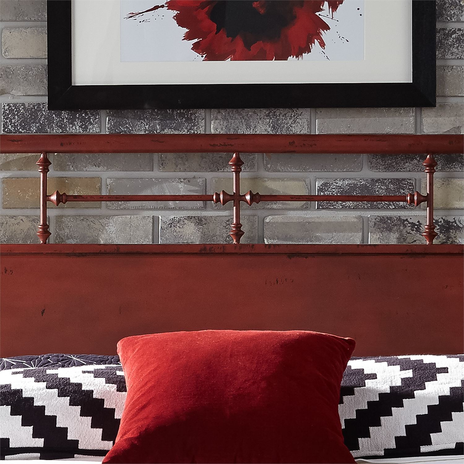 Vintage Series King Metal Headboard Red 179BR15HR by Liberty