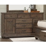 6 Drawer 2 Door Dresser - Brown Pine