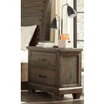 2 Drawer Nightstand - Brown Pine