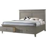 Queen Storage Bed - Grey