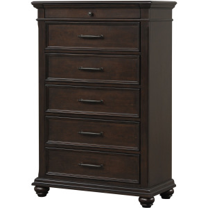 Chest w/5 Drawers - Dark Brown