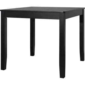 Square Dining Table &amp; 4 Side Chairs - Black