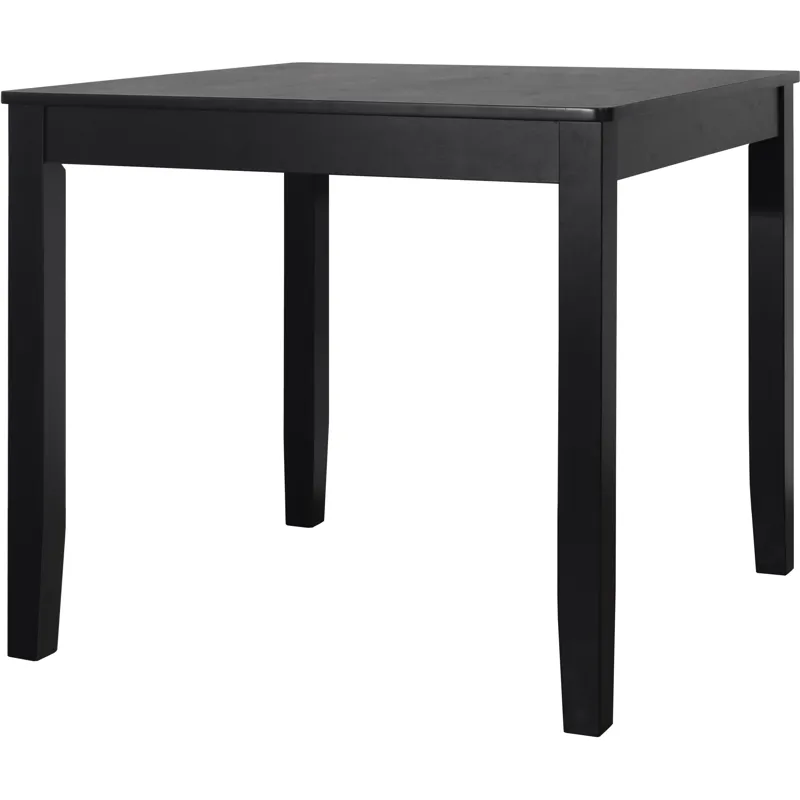 Square Dining Table &amp; 4 Side Chairs - Black