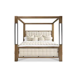 Upholstered King Canopy Bed