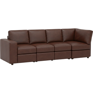 Leather Left Arm Corner Sofa
