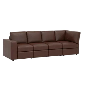 Leather Left Arm Corner Sofa