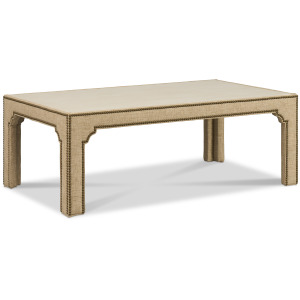 Wood Top Upholstered Coffee Table