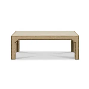 Wood Top Upholstered Coffee Table