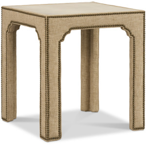 Wood Top Upholstered Side Table