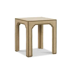 Wood Top Upholstered Side Table