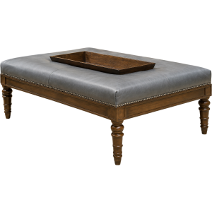 Leather Tray Ottoman
