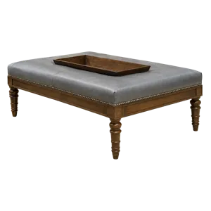 Leather Tray Ottoman