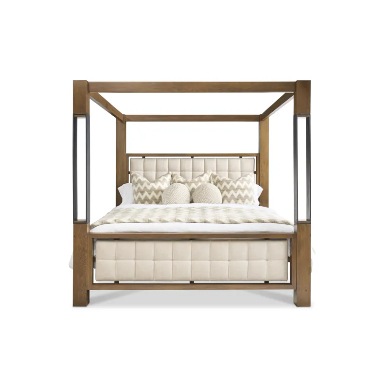 Upholstered King Canopy Bed
