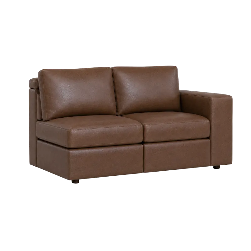 Leather Right Arm Loveseat
