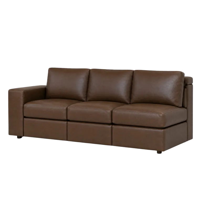 Leather Left Arm Sofa