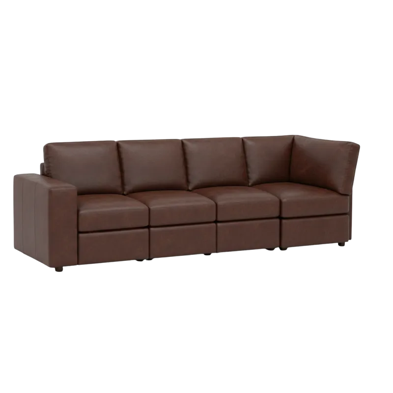 Leather Left Arm Corner Sofa