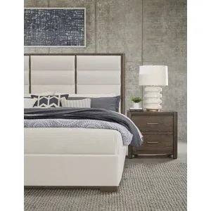 Crafted Oak 2 Drawer Nightstand - Aged Grey