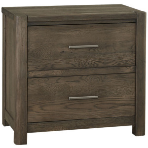 Crafted Oak 2 Drawer Nightstand - Aged Grey