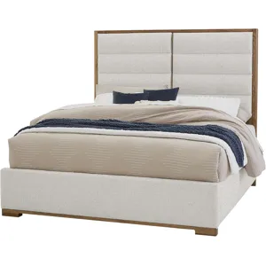Crafted Oak-Natural Erin's Upholstered Headboard Oatmeal - Queen
