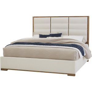 Crafted Oak-Natural Erin's Upholstered Headboard White - King