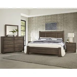 Crafted Oak-Aged Grey Ben's Poster Bed - Queen