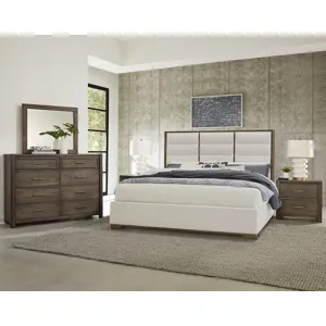 Crafted Oak-Aged Grey Erin's Upholstered Footboard White - King