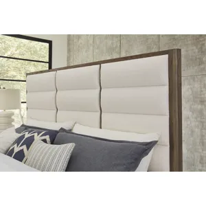Crafted Oak-Aged Grey Erin's King Upholstered White
