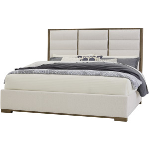 Crafted Oak-Aged Grey Erin's Upholstered Footboard White - King