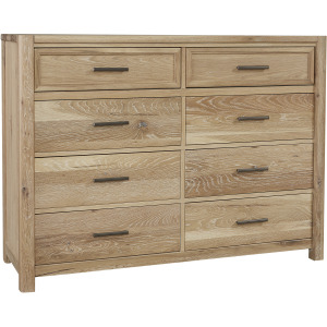 Crafted Oak-Bleached White Dresser 8 Drawer