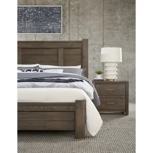 Crafted Oak 2 Drawer Nightstand - Aged Grey