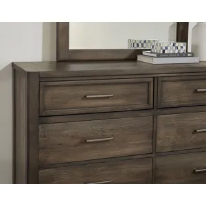 Crafted Oak 8 Drawer Dresser - Aged Grey