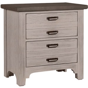 Bungalow-Dover Grey/Folkstone 2 Drawer Nightstand