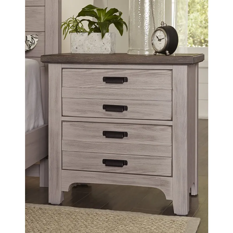 Bungalow-Dover Grey/Folkstone 2 Drawer Nightstand