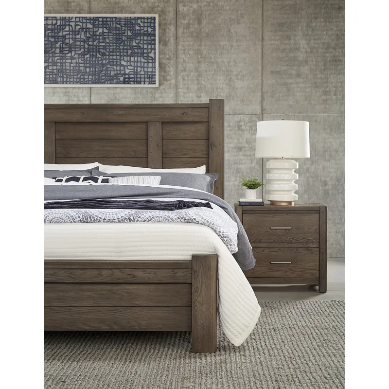 Crafted Oak-Aged Grey Ben's Poster Bed - Queen