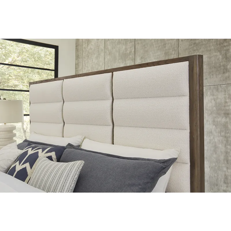 Crafted Oak-Aged Grey Erin's King Upholstered White