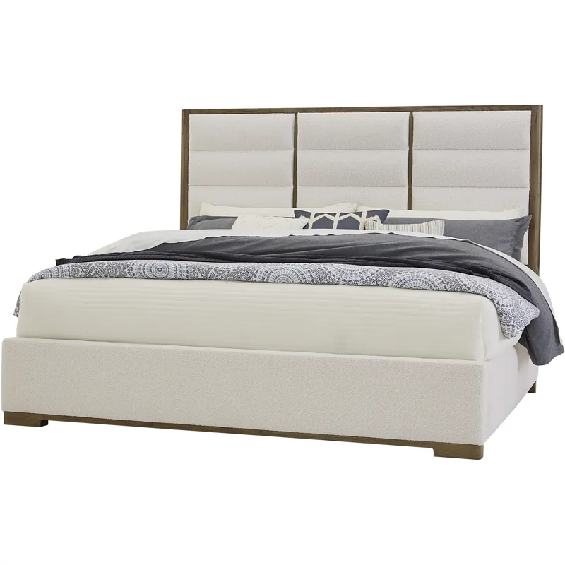 Crafted Oak-Aged Grey Erin's Upholstered Footboard White - King