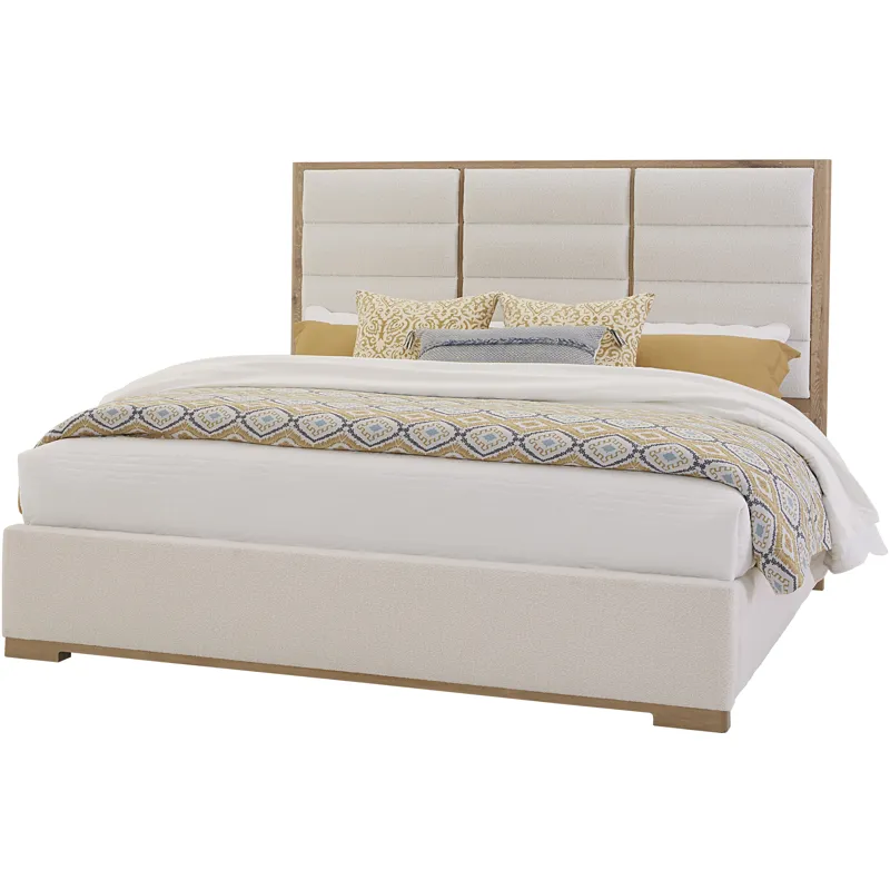 Crafted Oak-Bleached White Erins Upholstered Rail 5/0-6/6 White
