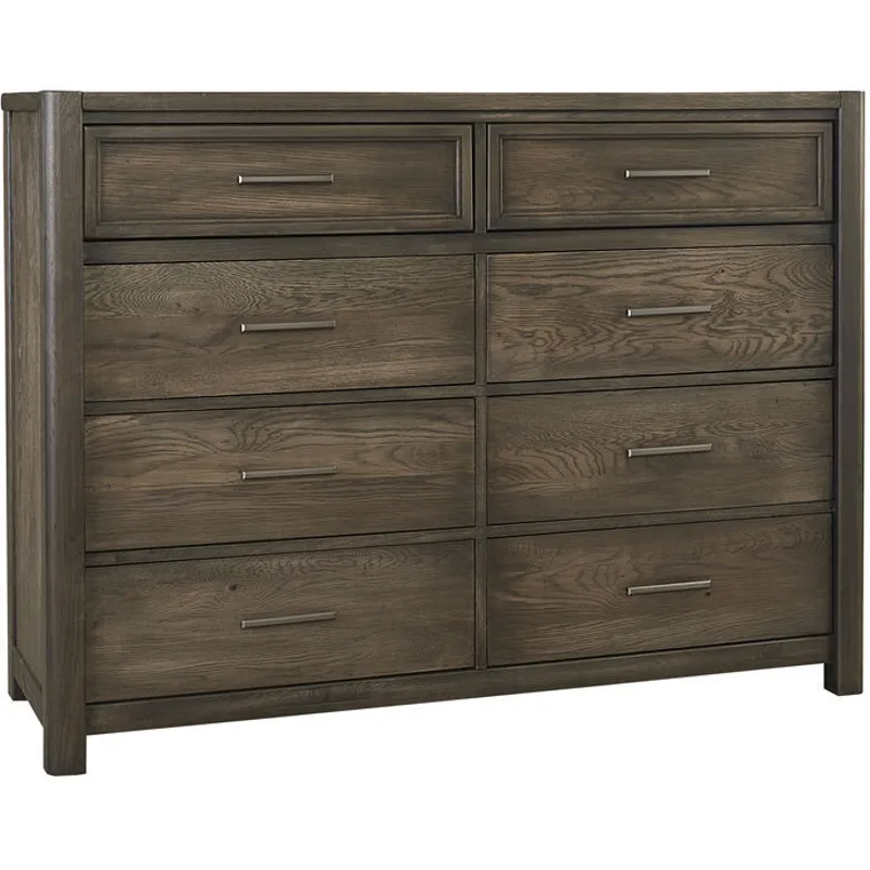 Crafted Oak 8 Drawer Dresser - Aged Grey