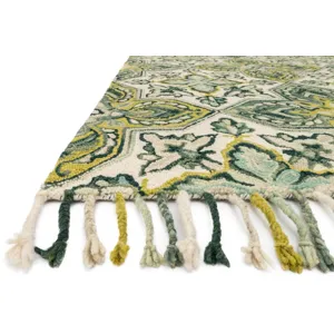 BI-02 IVORY / EMERALD (2'3" x 3'9")