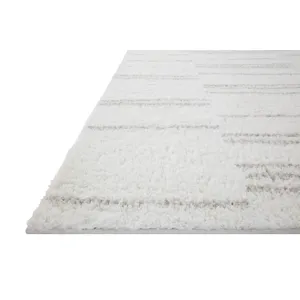 Bliss Shag White / Grey Rug (2' 7" X 12' 0")