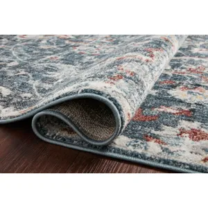 Cassandra Blue / Rust Rug (2' 6" X 7' 9")